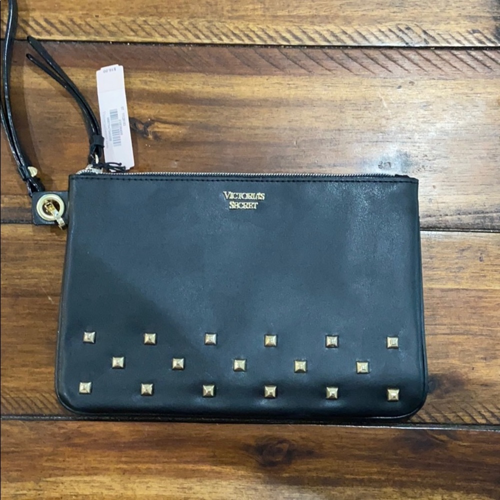 Victoria Secret black studded wristlet